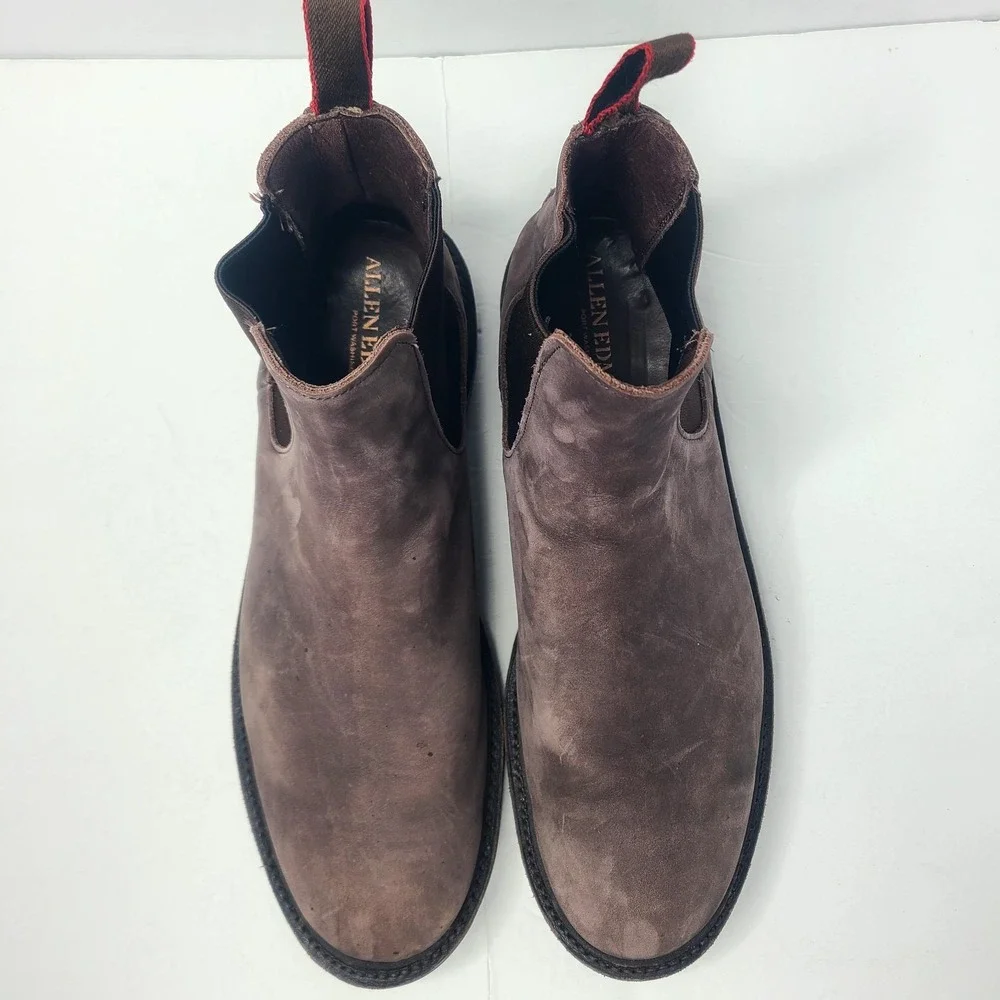 Allen Edmonds Grafton Chelsea Boots Men Sz 14 D Brown Weatherproof Comfort Shoes